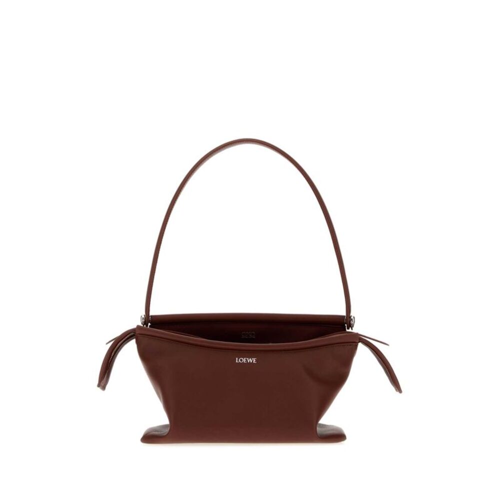 Loewe Women Chocolate Leather Small Whisker Shoulder Bag